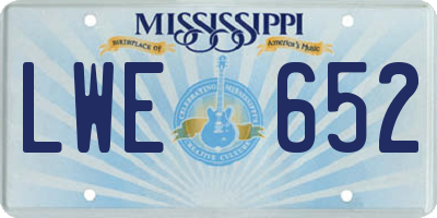 MS license plate LWE652