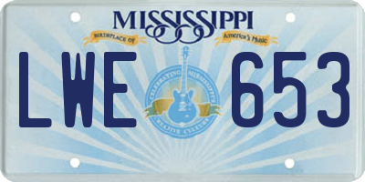 MS license plate LWE653
