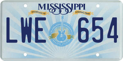MS license plate LWE654
