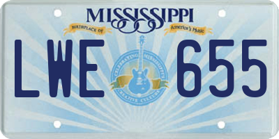 MS license plate LWE655