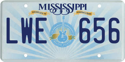 MS license plate LWE656