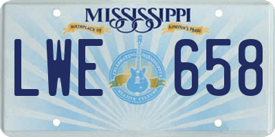 MS license plate LWE658
