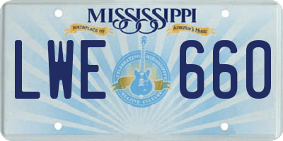 MS license plate LWE660