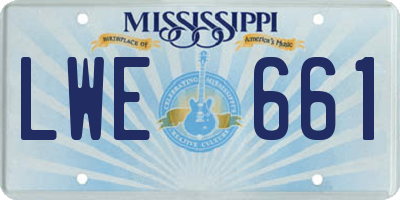 MS license plate LWE661