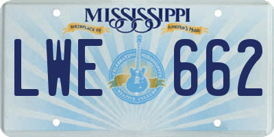MS license plate LWE662