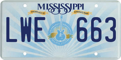 MS license plate LWE663