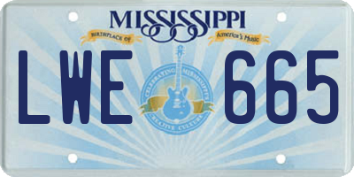 MS license plate LWE665