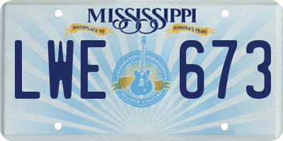 MS license plate LWE673