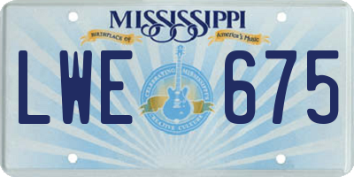 MS license plate LWE675
