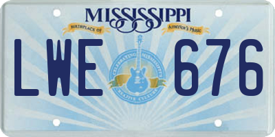 MS license plate LWE676