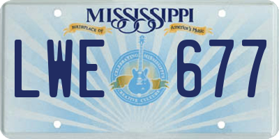 MS license plate LWE677