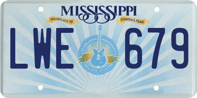 MS license plate LWE679