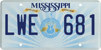 MS license plate LWE681
