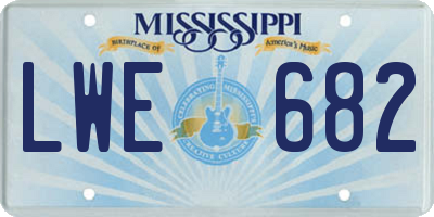 MS license plate LWE682