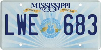 MS license plate LWE683