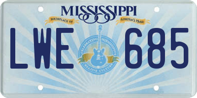 MS license plate LWE685