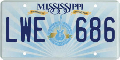 MS license plate LWE686