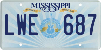 MS license plate LWE687