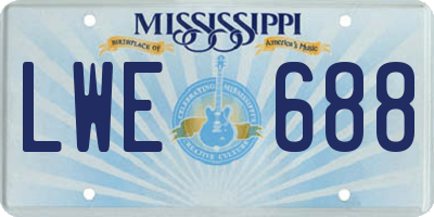 MS license plate LWE688