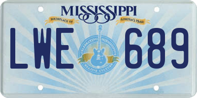 MS license plate LWE689