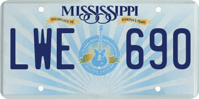 MS license plate LWE690
