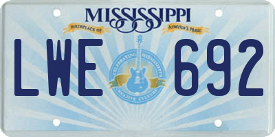 MS license plate LWE692