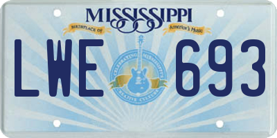 MS license plate LWE693