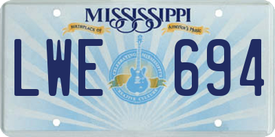 MS license plate LWE694