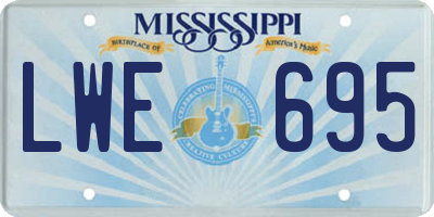 MS license plate LWE695