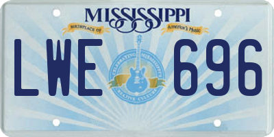MS license plate LWE696