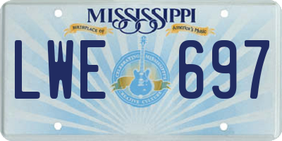 MS license plate LWE697