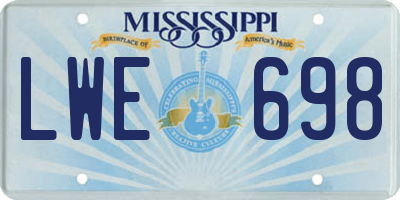 MS license plate LWE698