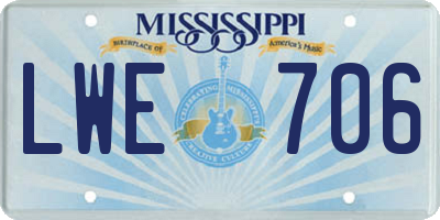 MS license plate LWE706