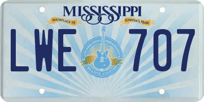 MS license plate LWE707
