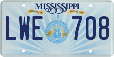 MS license plate LWE708