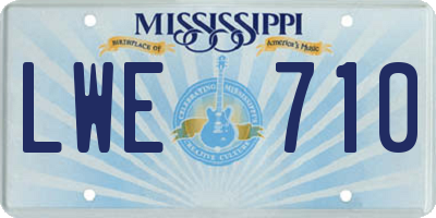 MS license plate LWE710