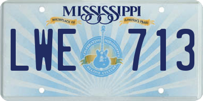 MS license plate LWE713