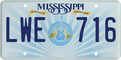 MS license plate LWE716