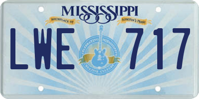 MS license plate LWE717