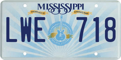 MS license plate LWE718