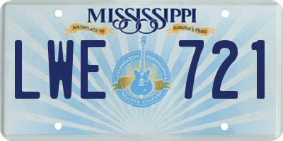 MS license plate LWE721