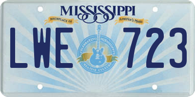 MS license plate LWE723