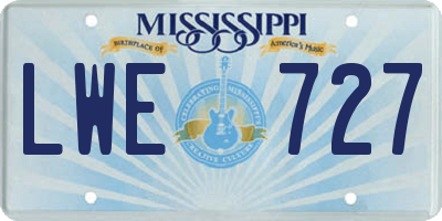 MS license plate LWE727