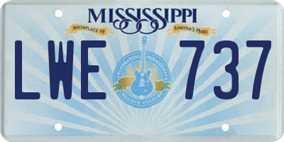 MS license plate LWE737