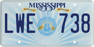MS license plate LWE738