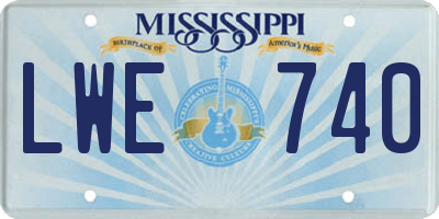 MS license plate LWE740