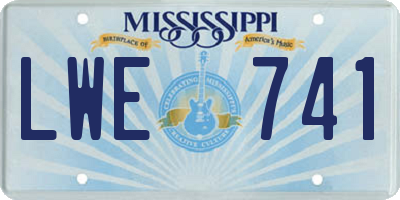 MS license plate LWE741