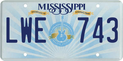 MS license plate LWE743