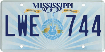 MS license plate LWE744