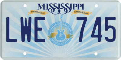 MS license plate LWE745